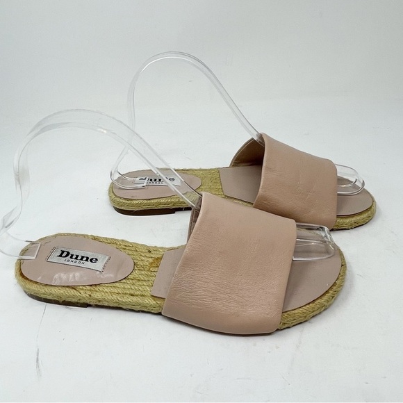 DUNE LONDON Women’s Nude/Light Pink Slip On Sandals Slides Espadrille 37 US 6 - Picture 4 of 9